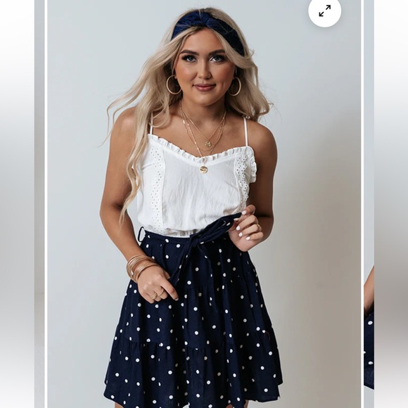 IMPRESSIONS Navy polka dot dress - Picture 2 of 6